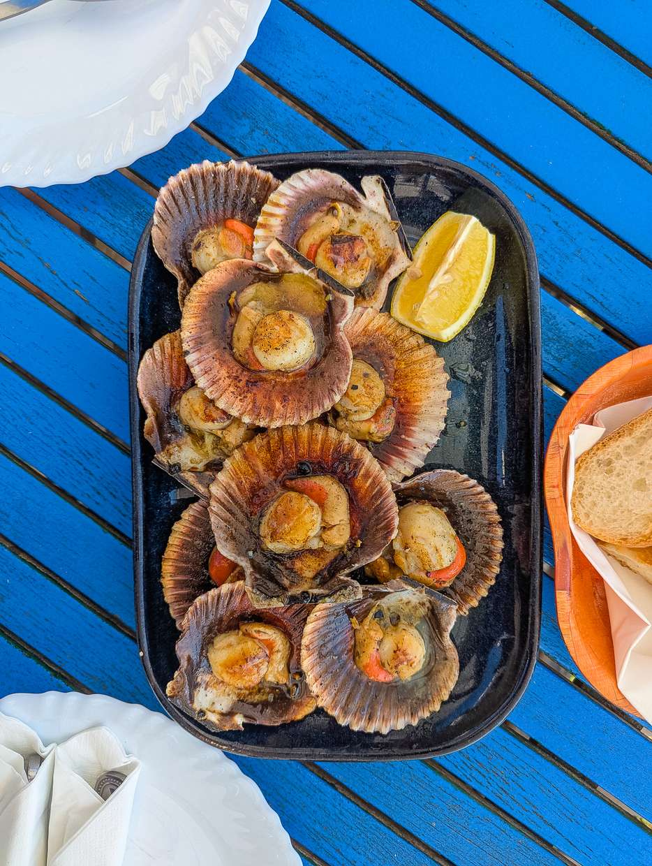 Schelpen eten in Galicië