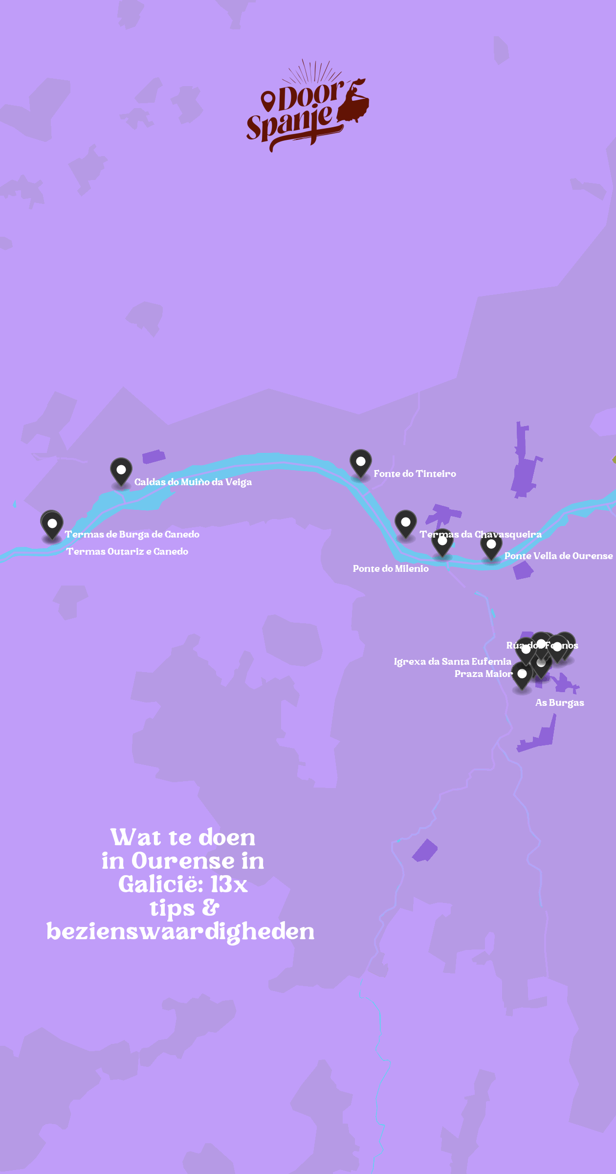 Map of Bezienswaardigheden in Ourense with 16 locations
