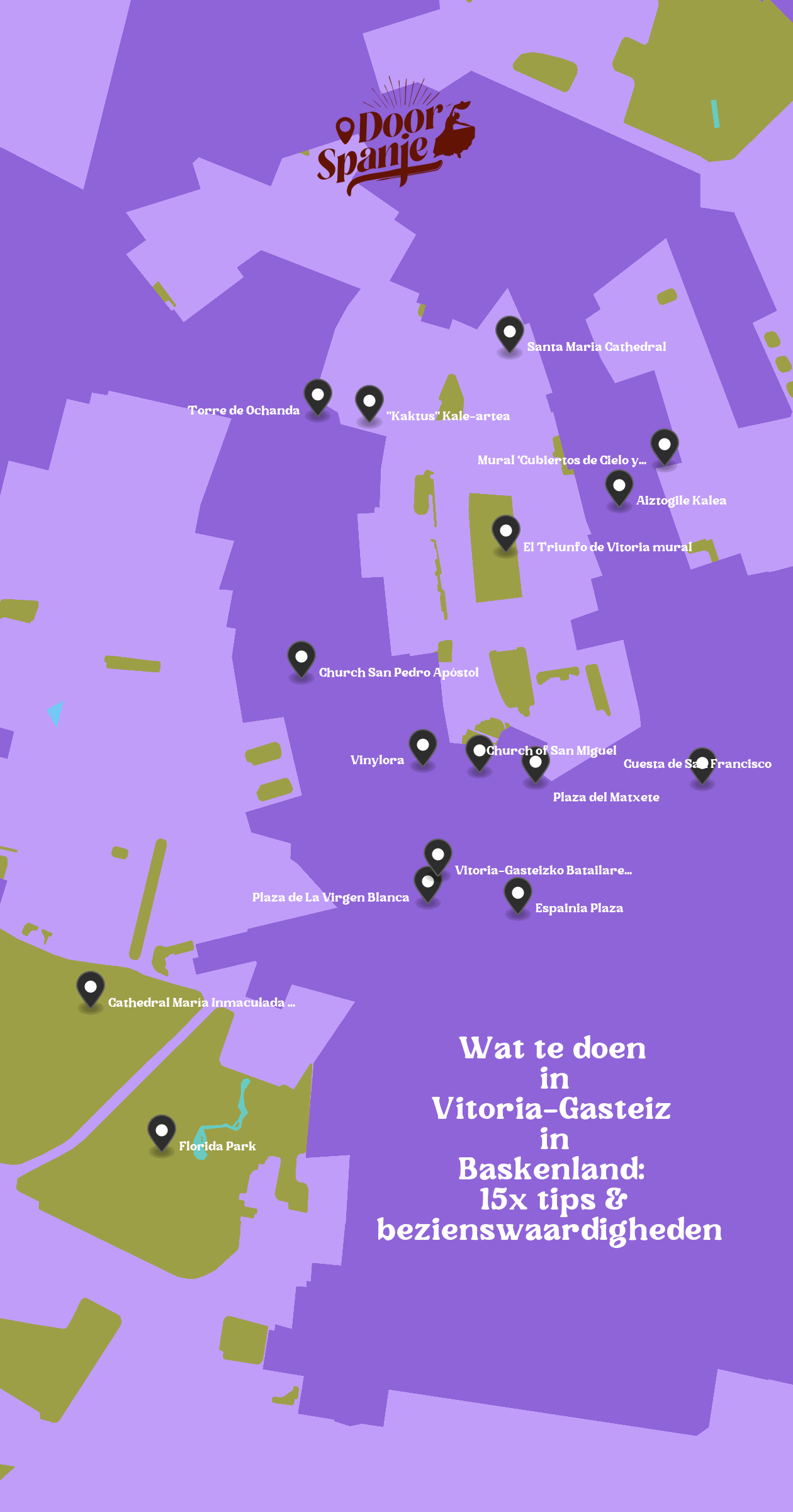 Map of Bezienswaardigheden in Vitoria-Gasteiz with 16 locations